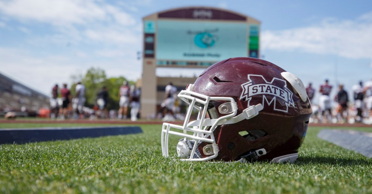 STARKVILLE, MS - April 17, 2021 - The Mississippi State Bulldogs compete in the 2021 Maroon & White Spring Game at Davis Wade Stadium at Scott Field in Starkville, MS. Photo By Laura Parsley